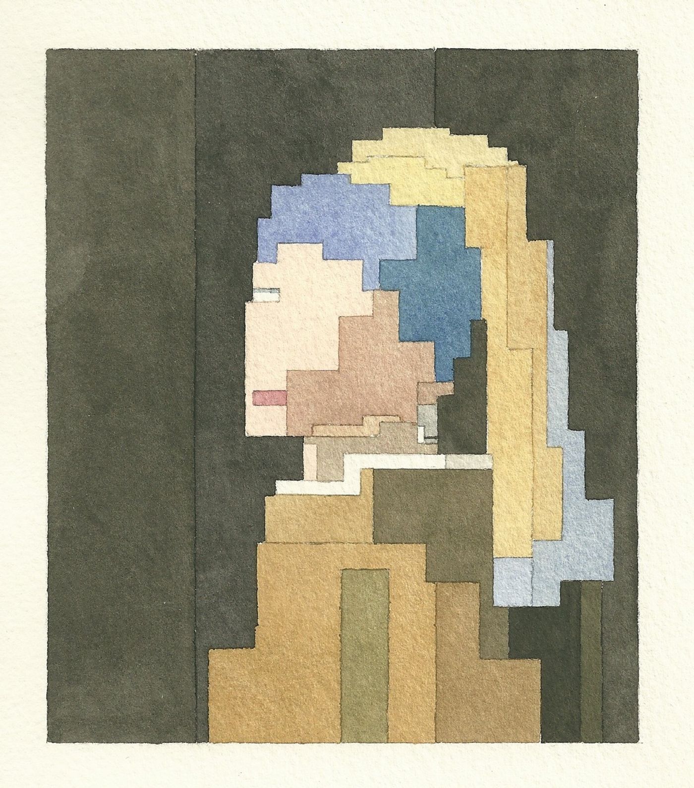 アダムリスター　Adam Lister 　“ Space Invaders ” Art History Pixelated : New Watercolour Paintings by Adam Lister