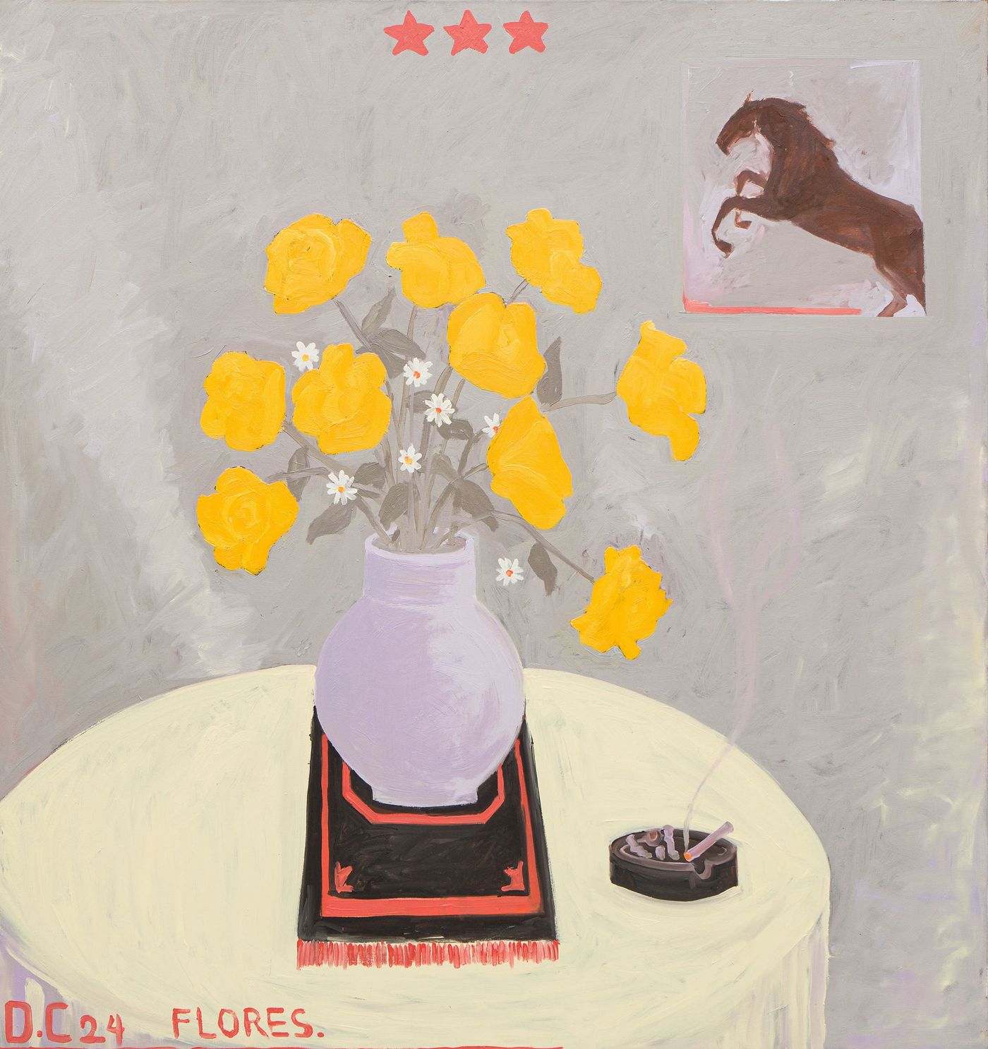 Douglas Cantor.
Flores Para Ti, 2024. Oil on canvas, 170 x 160 x 3.5 cm.
Courtesy of Enari Gallery.
