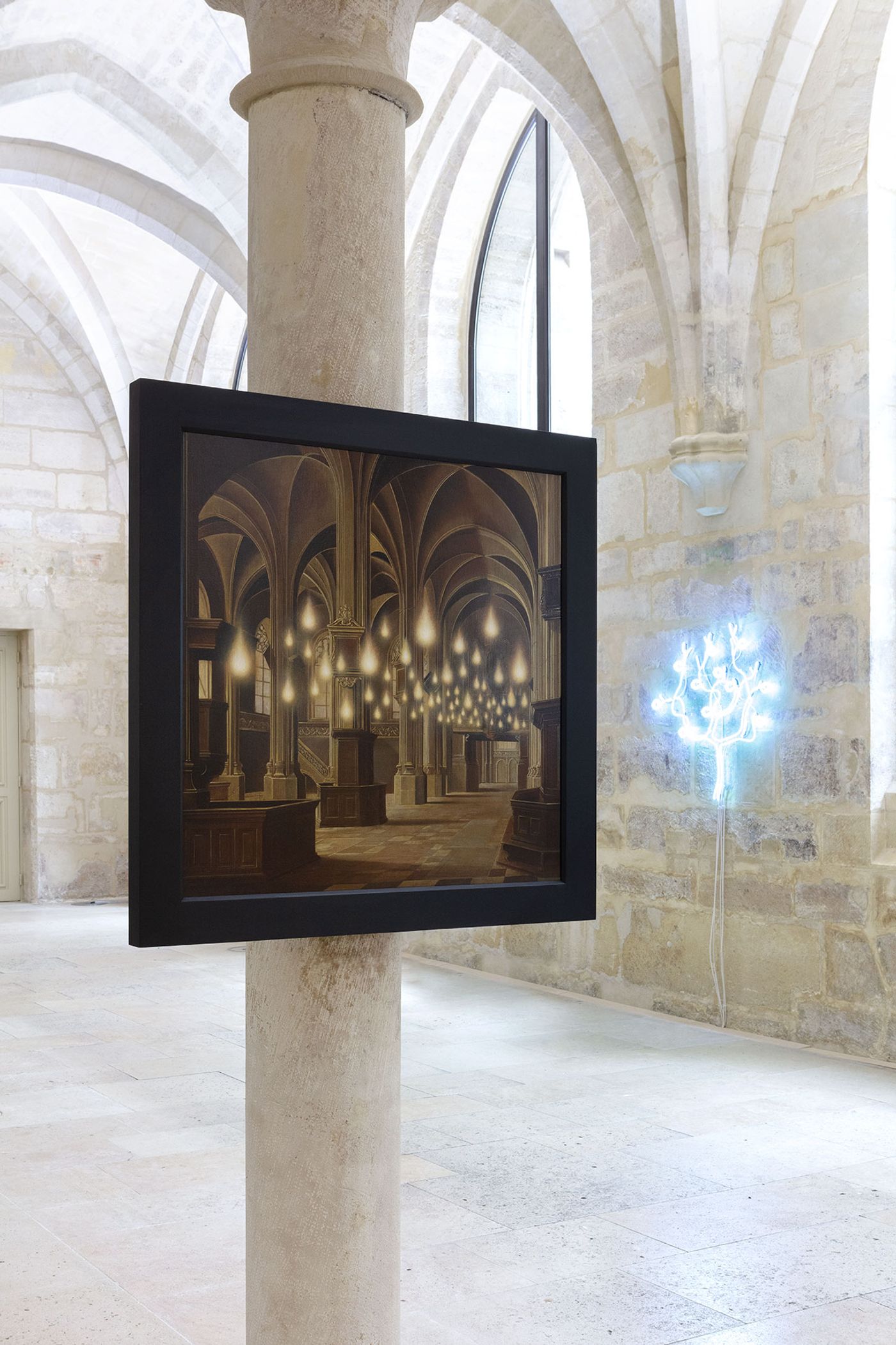 Installation view of Laurent Grasso's exhibition ANIMA at Collège des Bernardins, Paris, 2022. Photo Tanguy Beurdeley © Laurent Grasso - ADAGP, Paris 2022. Courtesy Perrotin.