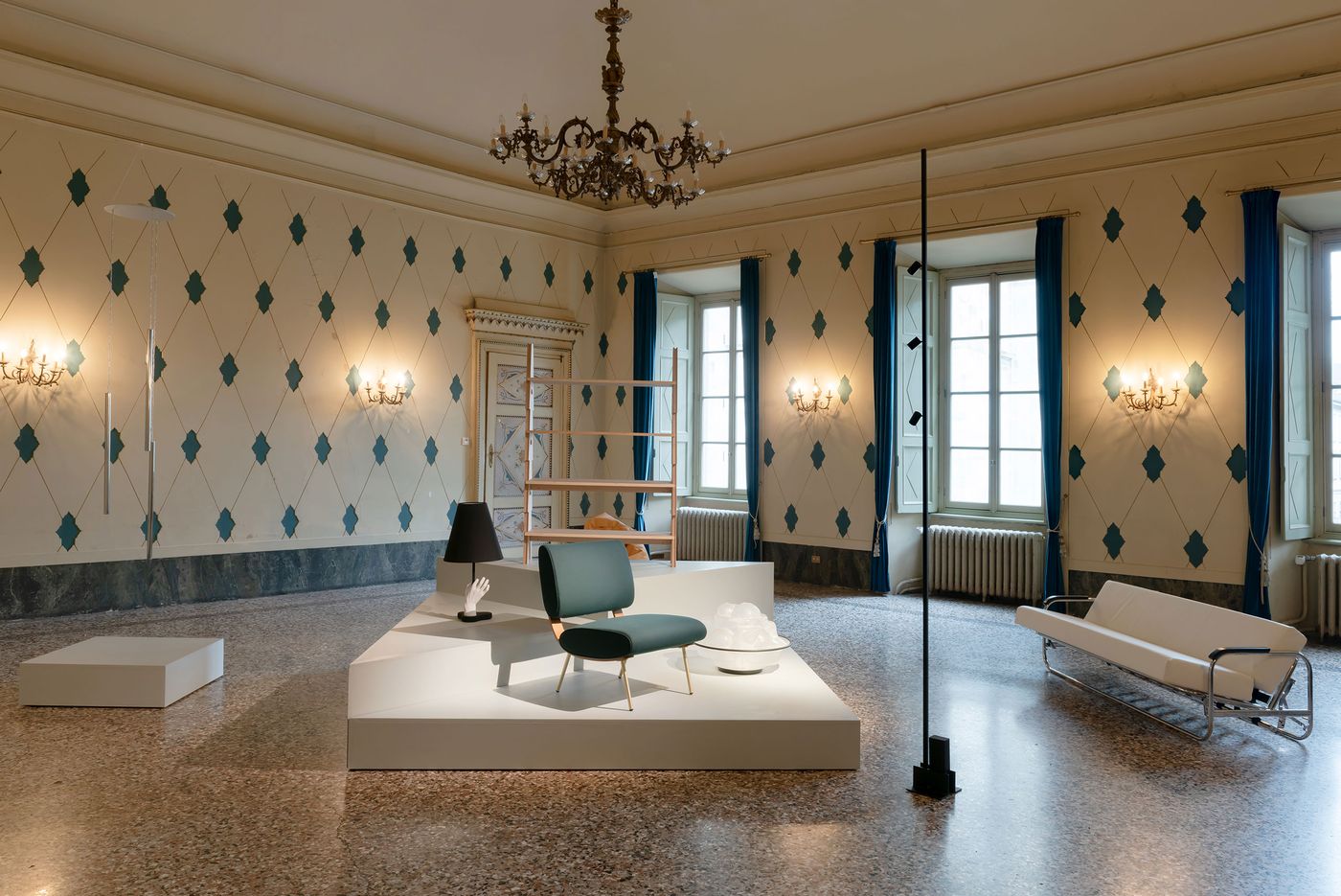 Installation view. History Repeating at Teatro Sociale Como, Sale del Ridotto. Photo Maurizio Cavallasca. Courtesy Lake Como Design Festival. Installation view. History Repeating at Teatro Sociale Como, Sale del Ridotto. Photo Maurizio Cavallasca. Courtesy Lake Como Design Festival.
