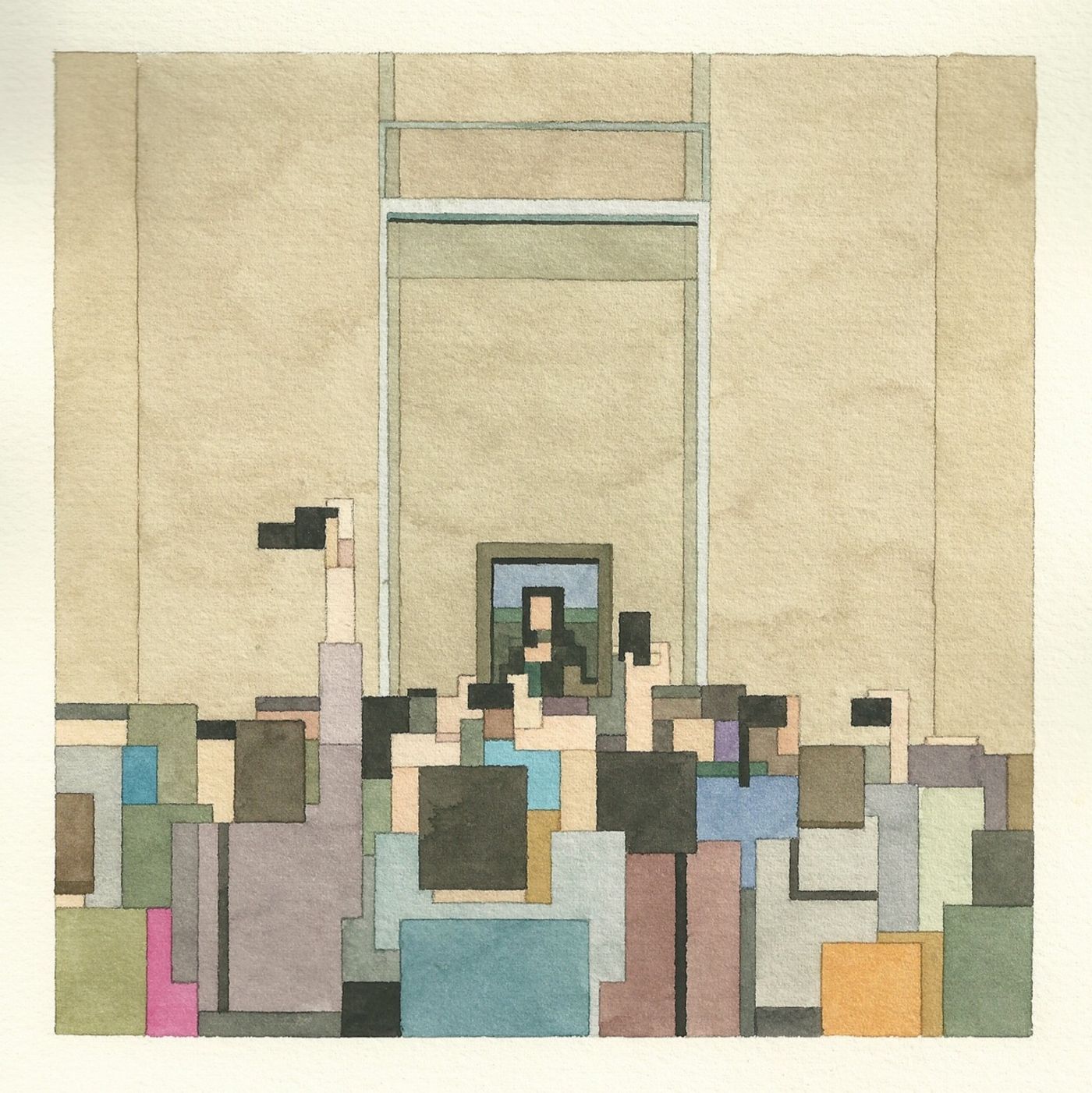 アダムリスター　Adam Lister 　“ Space Invaders ” The Amazing Pixelated Watercolour Paintings of Adam Lister
