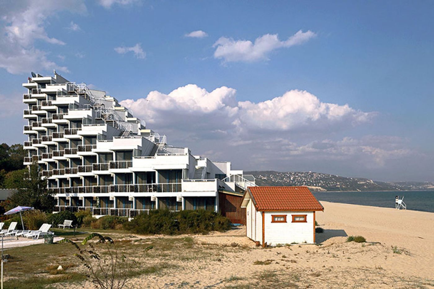 Hotel Gergana, Albena, Bulgaria. The Black Sea coast resorts at the close of the season in 2012, photo by Nikola Mihov. Photo © CCN Images, Zagreb.