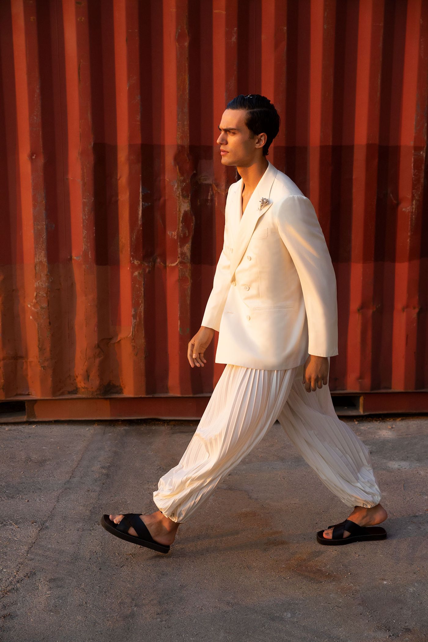 'SMALL TRADES'Zeus+Dione, Resort '24, 10 Years Anniversary Catwalk, Piraeus, Greece.Photo by Yannis Bournias.