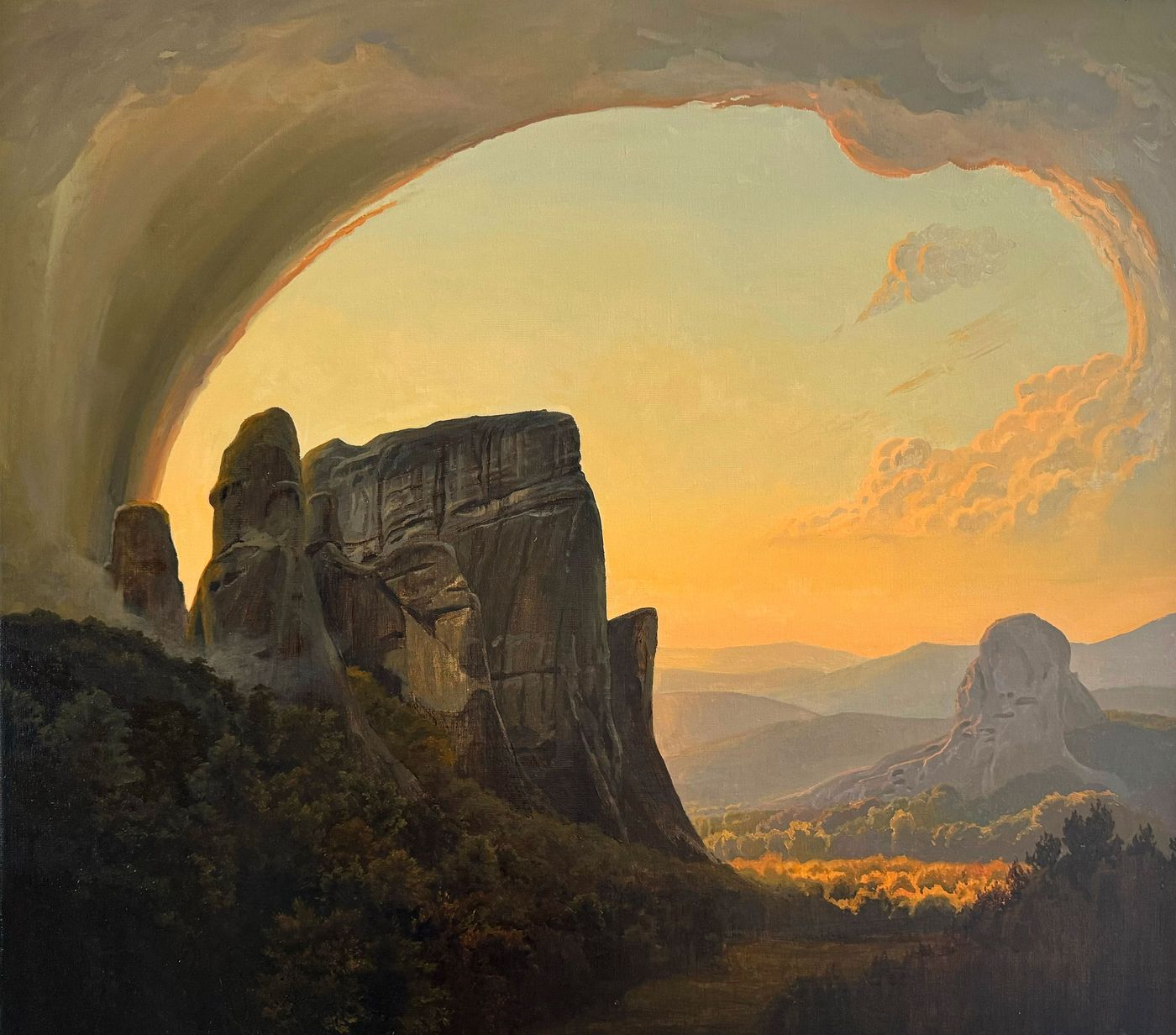 Martin Pilipchuk.
Megalo Pneuma, 2023. Oil on canvas, 80 x 90 cm.
Courtesy of MAZI Projects / Razem Pamoja Foundation.