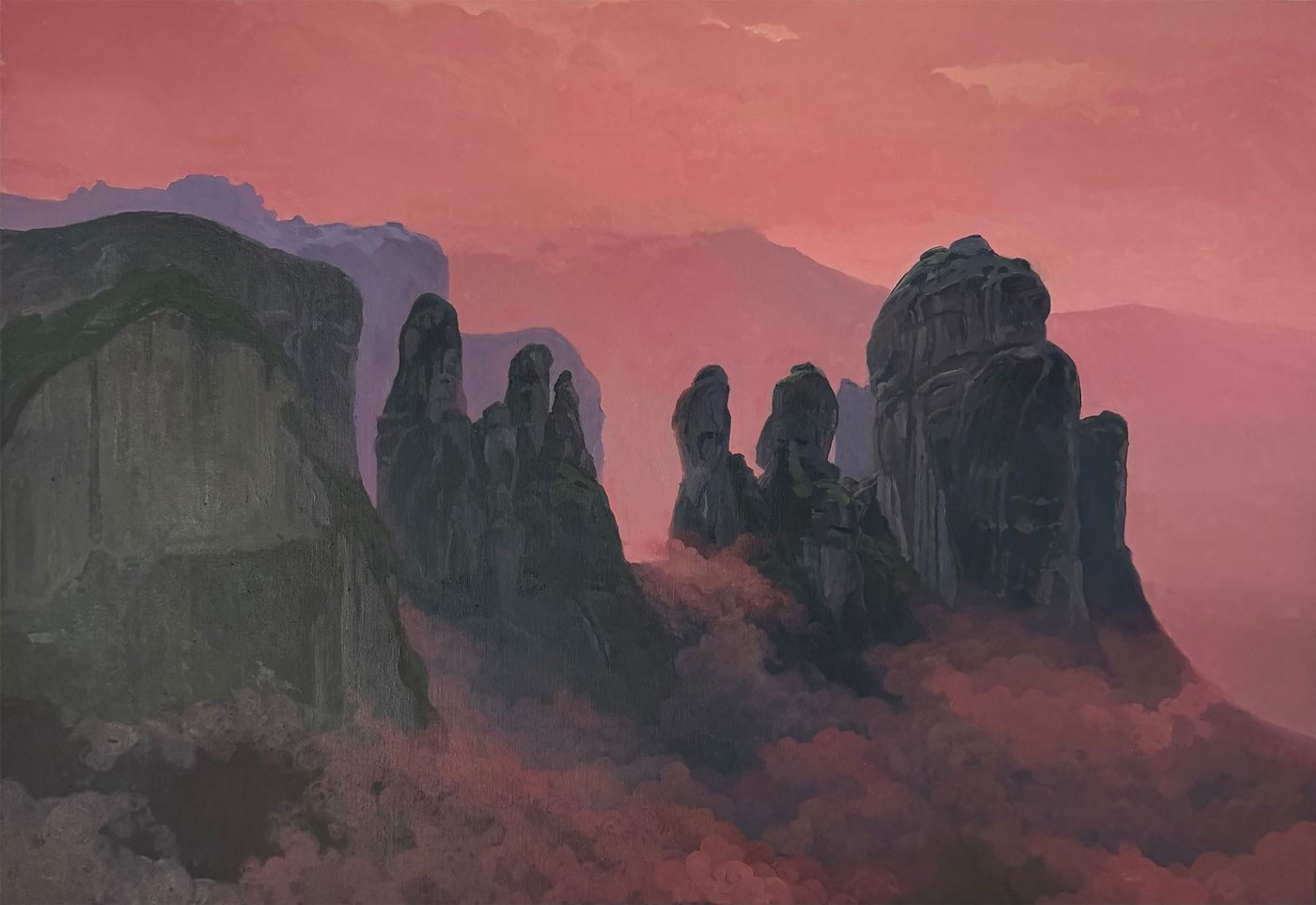 Martin Pilipchuk.
To kokkino, 2023 .Oil on canvas, 70 x 100 cm.
Courtesy of MAZI Projects / Razem Pamoja Foundation.