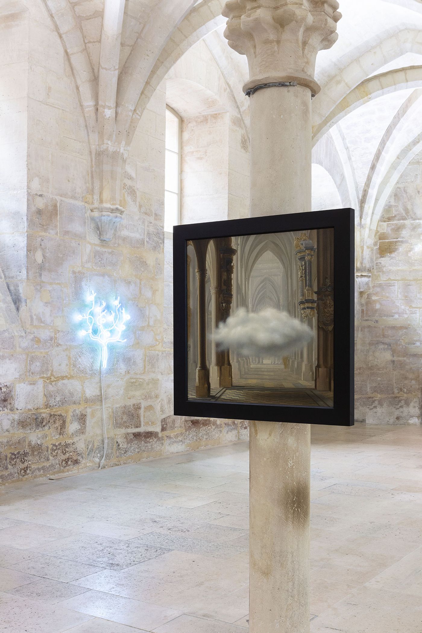 Installation view of Laurent Grasso's exhibition ANIMA at Collège des Bernardins, Paris, 2022. Photo Tanguy Beurdeley © Laurent Grasso - ADAGP, Paris 2022. Courtesy Perrotin.