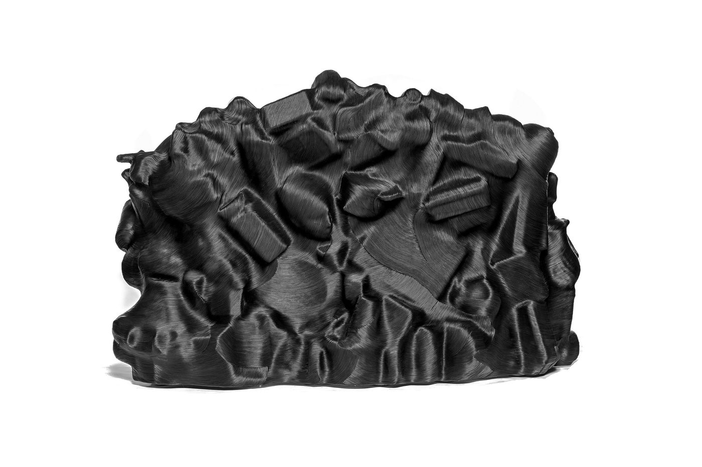 Savage Series Black Edition Sofa, 2016.
Cowhide Leather, Mundane Objects.
Photo by Travis Roozee. © Jay Sae Jung Oh.