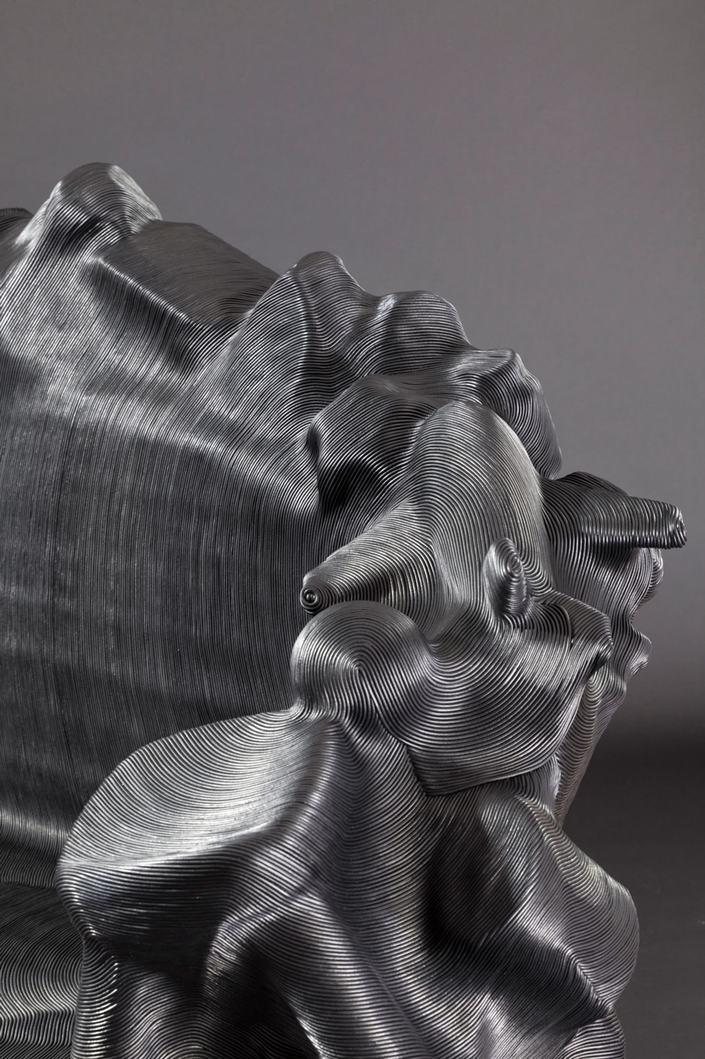 Savage Series Black Edition Sofa (detail), 2016.
Cowhide Leather, Mundane Objects.
Photo by Travis Roozee. © Jay Sae Jung Oh.