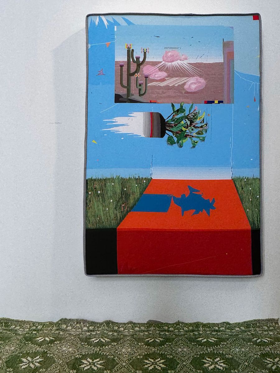 Zisis Bliatkas.
Sunday Morning Star, 2023. Printed canvas on mattress, 160 x 100 cm.
Rebecca Camhi Gallery.
Installation view, Art Athina, Zappeion Hall, Sep 19 - 23, 2024. Zisis Bliatkas.
Sunday Morning Star, 2023. Printed canvas on mattress, 160 x 100 cm.
Rebecca Camhi Gallery.
Installation view, Art Athina, Zappeion Hall, Sep 19 - 23, 2024.