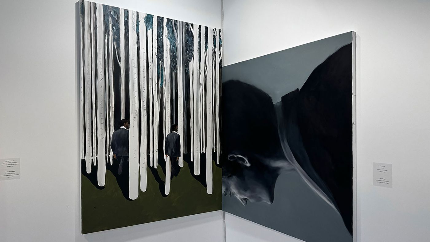 Rania Rangou.
Oils and acrylic on canvas, 150 x 120 cm.
Again & again (part of installation), 2023. Oils on canvas, 120 x 120 cm.
Alma Gallery.
Installation view, Art Athina 2024, Zappeion Hall, Sep 19 - 23, 2024. Rania Rangou.
Oils and acrylic on canvas, 150 x 120 cm.
Again & again (part of installation), 2023. Oils on canvas, 120 x 120 cm.
Alma Gallery.
Installation view, Art Athina 2024, Zappeion Hall, Sep 19 - 23, 2024.