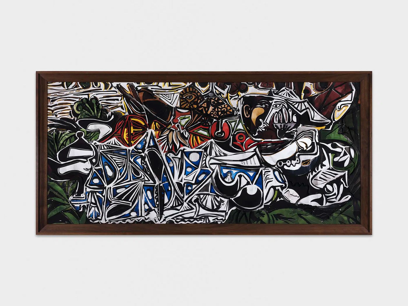 Vik Muniz.
Women on the Bank of the Seine, after Courbet, after Picasso (Surfaces), 2022. Archival inkjet print with collage and cuts, 104 x 213 x 5 cm.
Courtesy of XIPPAS gallery.
