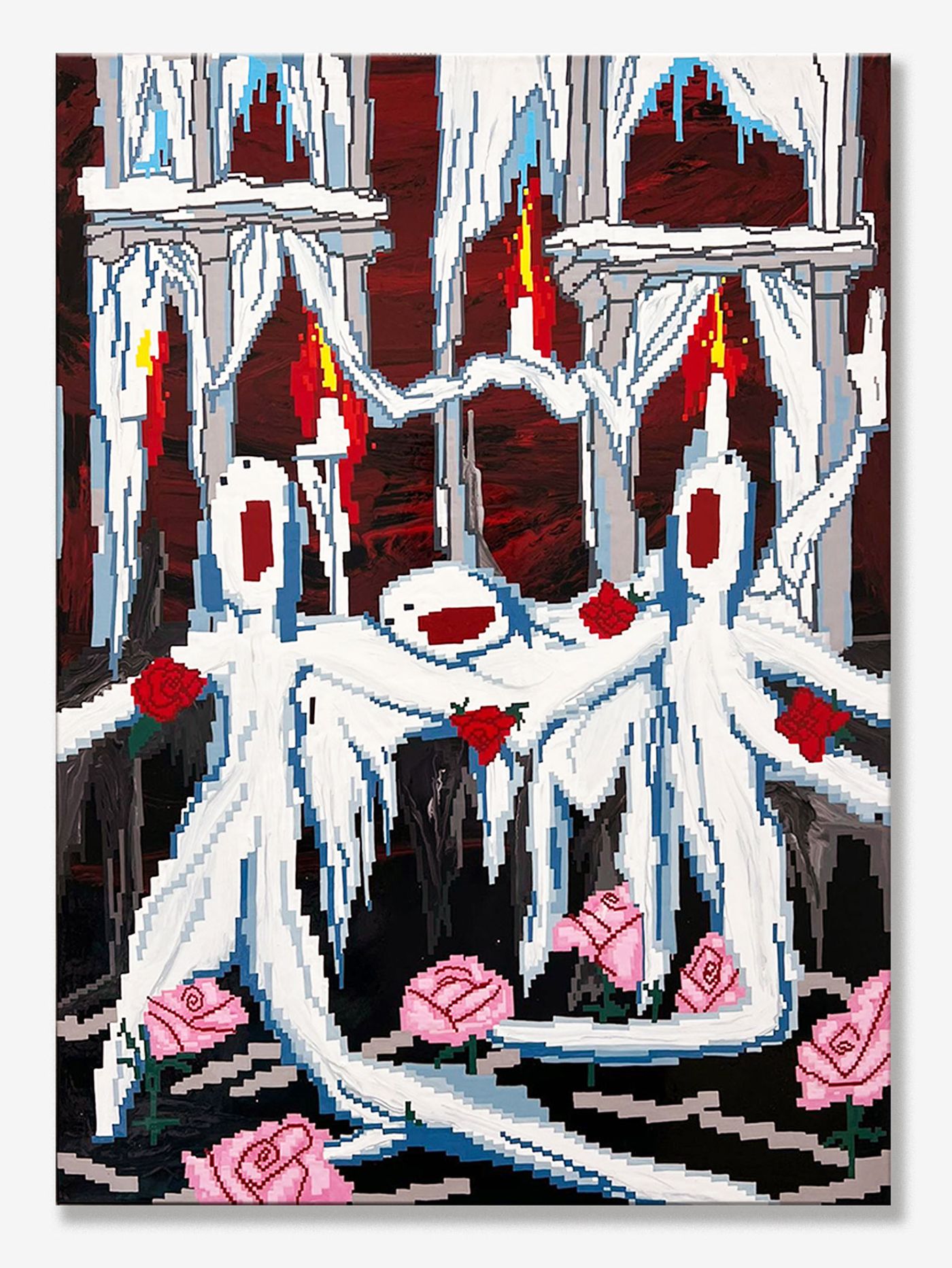 Maja Djordjevic.
In the well, Part I, 2024. Oil and enamel on canvas, 70 x 50 x 3 cm.
Courtesy of Dio Horia. Maja Djordjevic.
In the well, Part I, 2024. Oil and enamel on canvas, 70 x 50 x 3 cm.
Courtesy of Dio Horia.