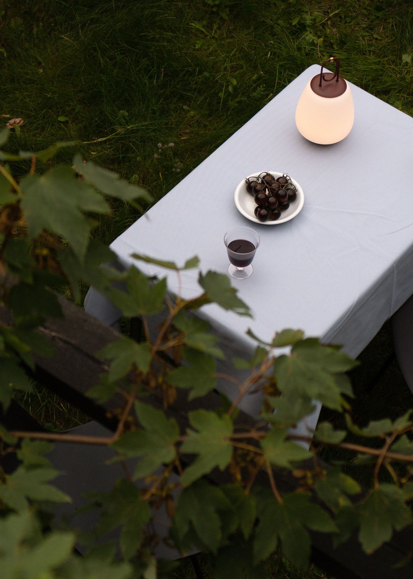Alfresco moment with wine and grapes—anchored by a glowing table lamp that radiates effortless Scandinavian charm. Alfresco moment with wine and grapes—anchored by a glowing table lamp that radiates effortless Scandinavian charm.