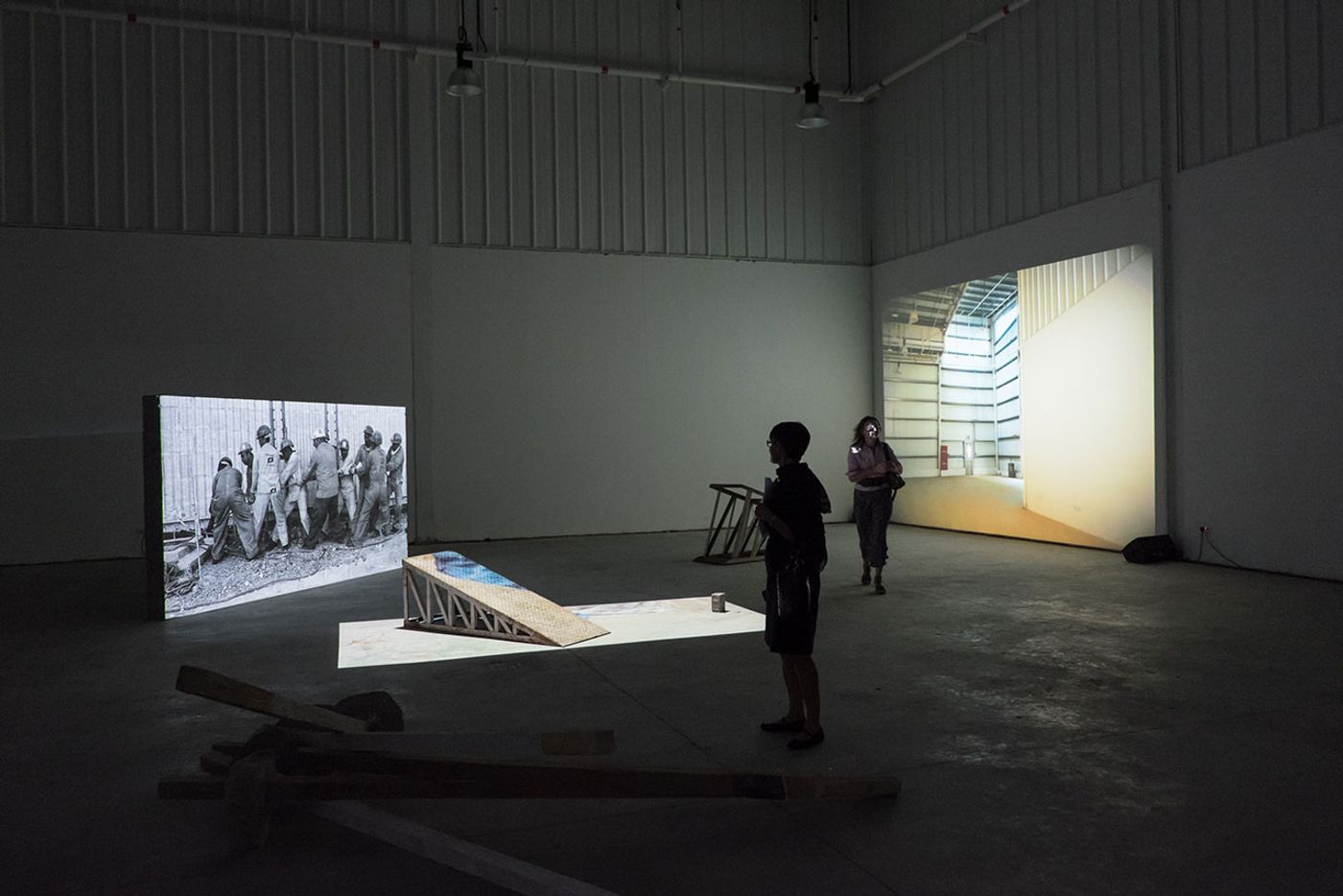 Galleries Night, Alserkal Avenue, March 2015, Hazem Harb comission by Alserkal Avenue. Photo courtesy Lindsay Kirkcaldy, Alserkal Avenue.