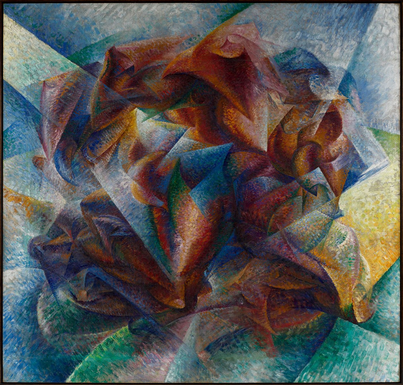 Umberto Boccioni, Dinamismo di un footballer, 1913. Oil on canvas, 93,2 x 201cm. Museum of Modern Art (MoMA), New York © 2017. Digital Image, The Museum of Modern Art, New York / Scala, Firenze.