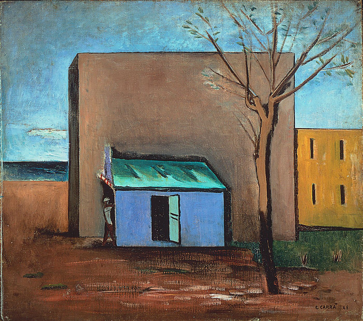 Carlo Carrà, Il bersaglio, 1928, oil on canvas. 75,0 x 85,0 cm. Photographic Studio Luca Carrà © Carlo Carrà by SIAE 2018.