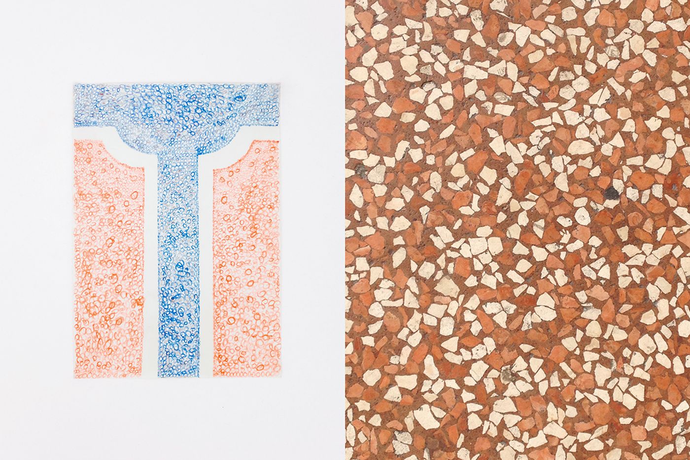 T _ by Christian Baraldi
Terrazzo
(Paper, colored pencils)
Photo by Francesca Iovene.