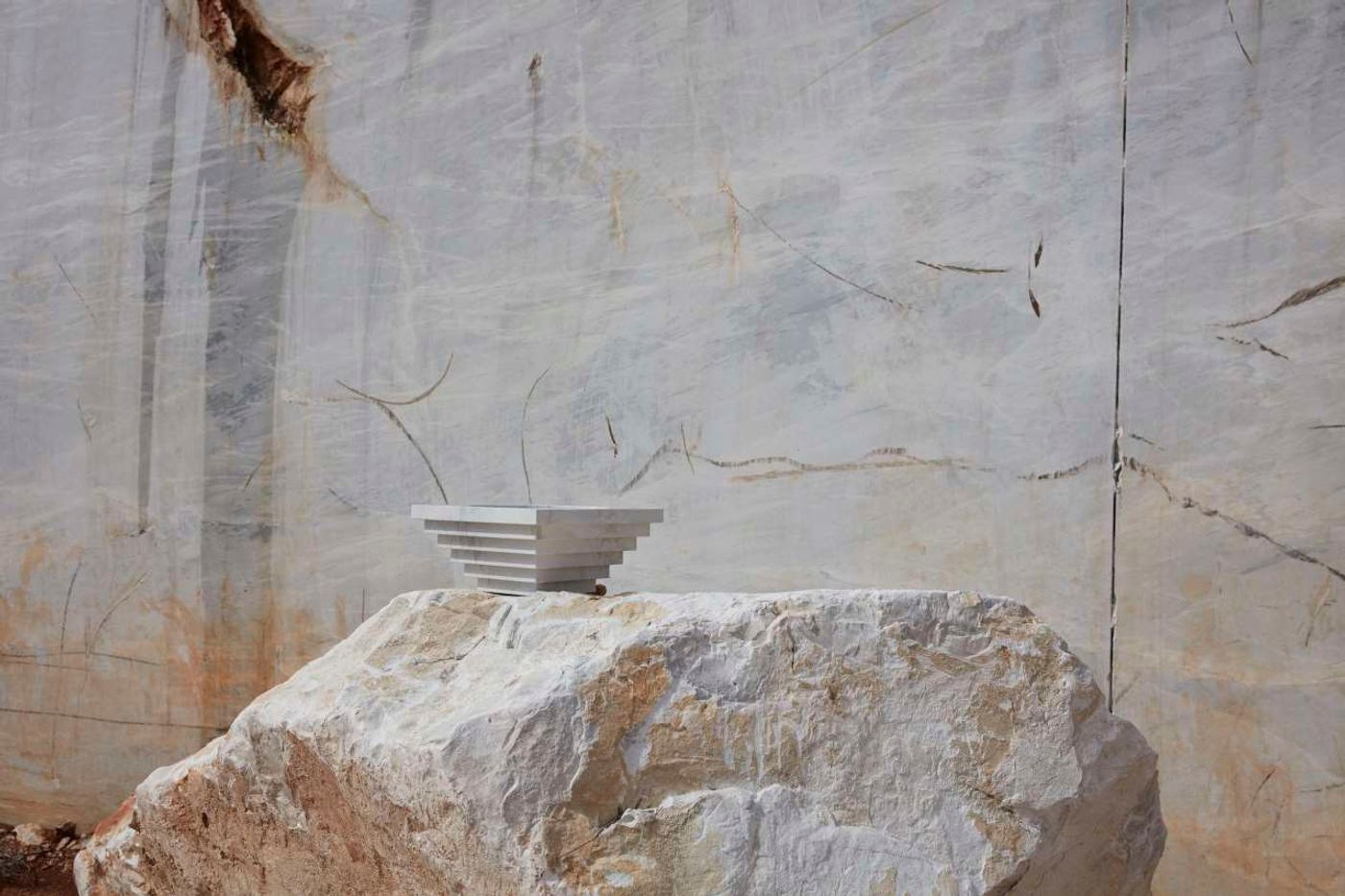 Spomenik I designed by Marsha Golemac, Elba marble, 380 x 380 x 180mm. Part of New Volumes collection by Artedomus. Photo by Sean Fennessy. Spomenik I designed by Marsha Golemac, Elba marble, 380 x 380 x 180mm. Part of New Volumes collection by Artedomus. Photo by Sean Fennessy.