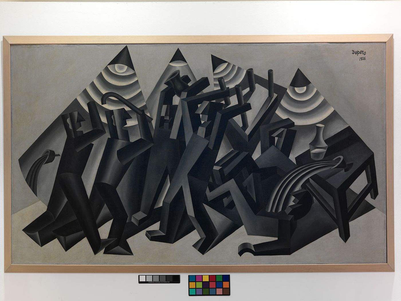 Fortunato Depero, La rissa, 1926. Oil on canvas, 149 x 255 cm MART, Museum of modern and contemporary art of Trento and Rovereto, Fondo Depero MART - Photographic archive and Media Library © Fortunato Depero by SIAE 2018.