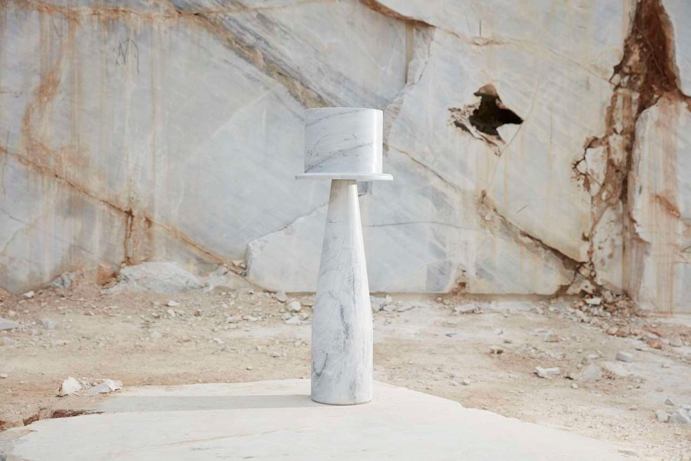 Semper Planter designed by Dale Hardiman, Elba marble. ø 400 x 1150mm. Part of New Volumes collection by Artedomus. Photo by Sean Fennessy. Semper Planter designed by Dale Hardiman, Elba marble. ø 400 x 1150mm. Part of New Volumes collection by Artedomus. Photo by Sean Fennessy.