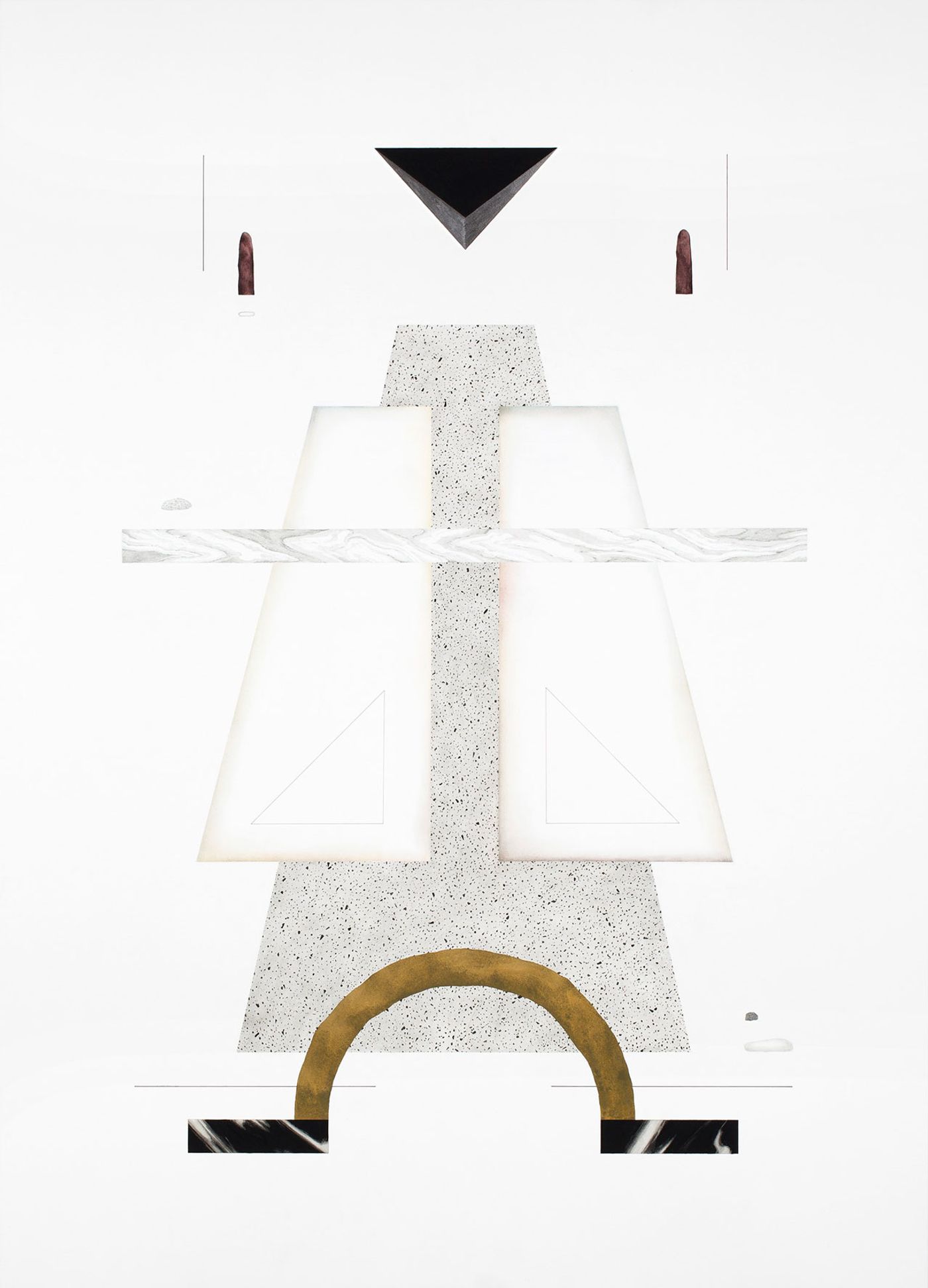 Elena Alonso, Column  II. Mixed media on paper. 190 x 137 cm. 2015. Photo courtesy Espacio Valverde Gallery.