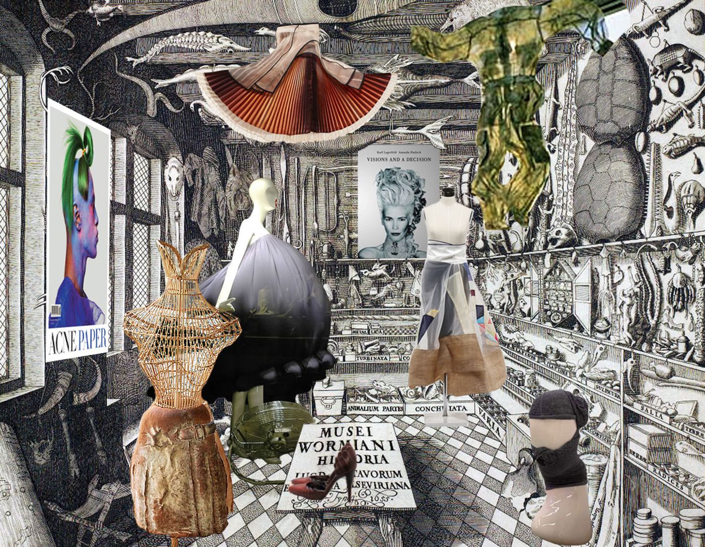 Il Fondaco dei Tedeschi, shops as small wunderkammers, early collage. Image courtesy OMA.