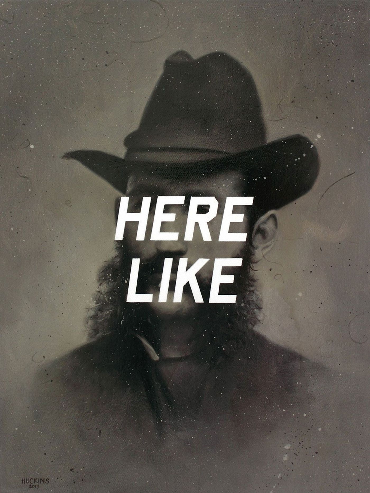 Shawn Huckins, Cornelius C. Kenney: Here Like, acrylic on canvas w/ patina varnish, 16 x 12 in (41 x 30 cm), 2013. Private collection, London.