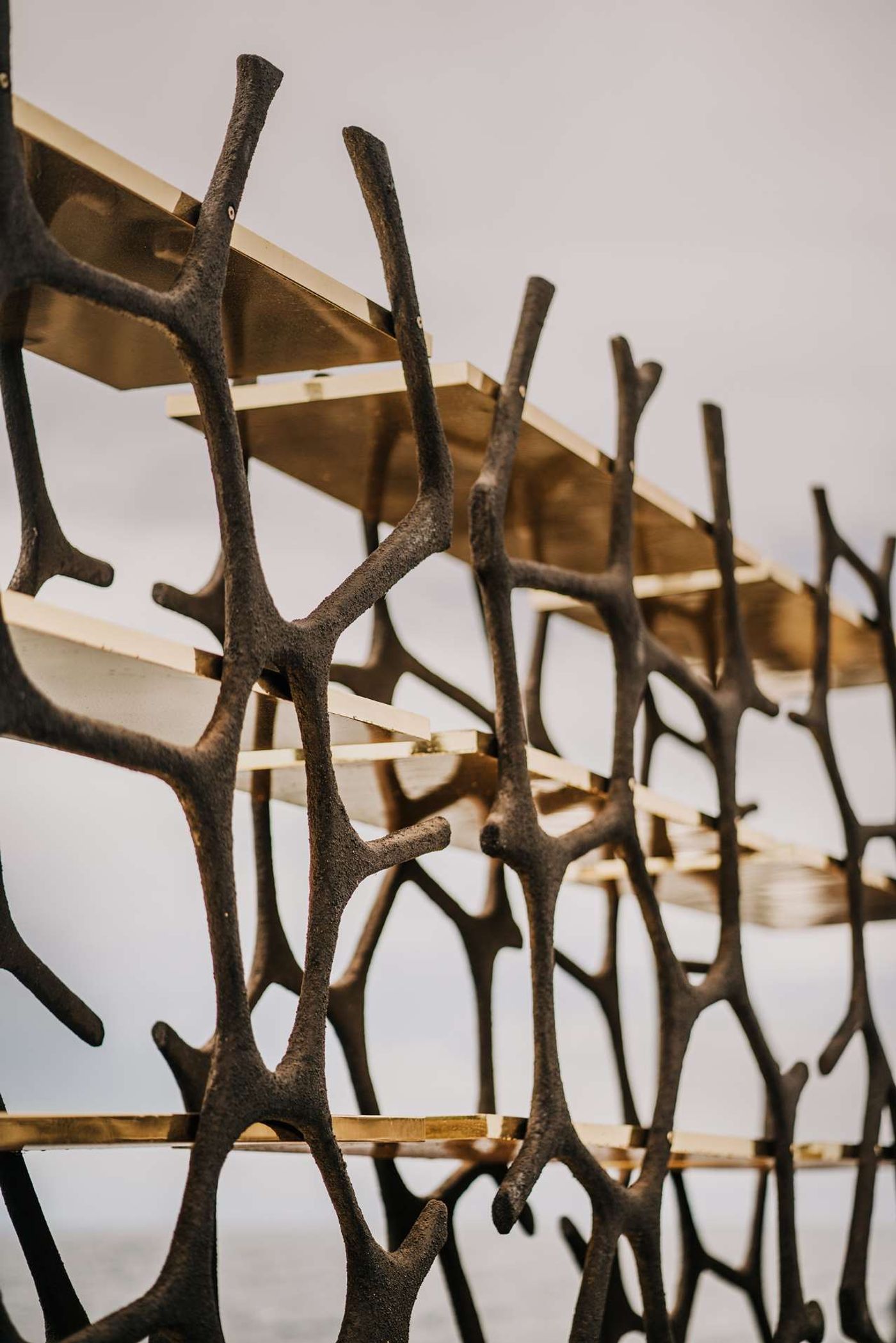Aqua Shelf Gold by architect Francesco Maria Messina for Cypraea.