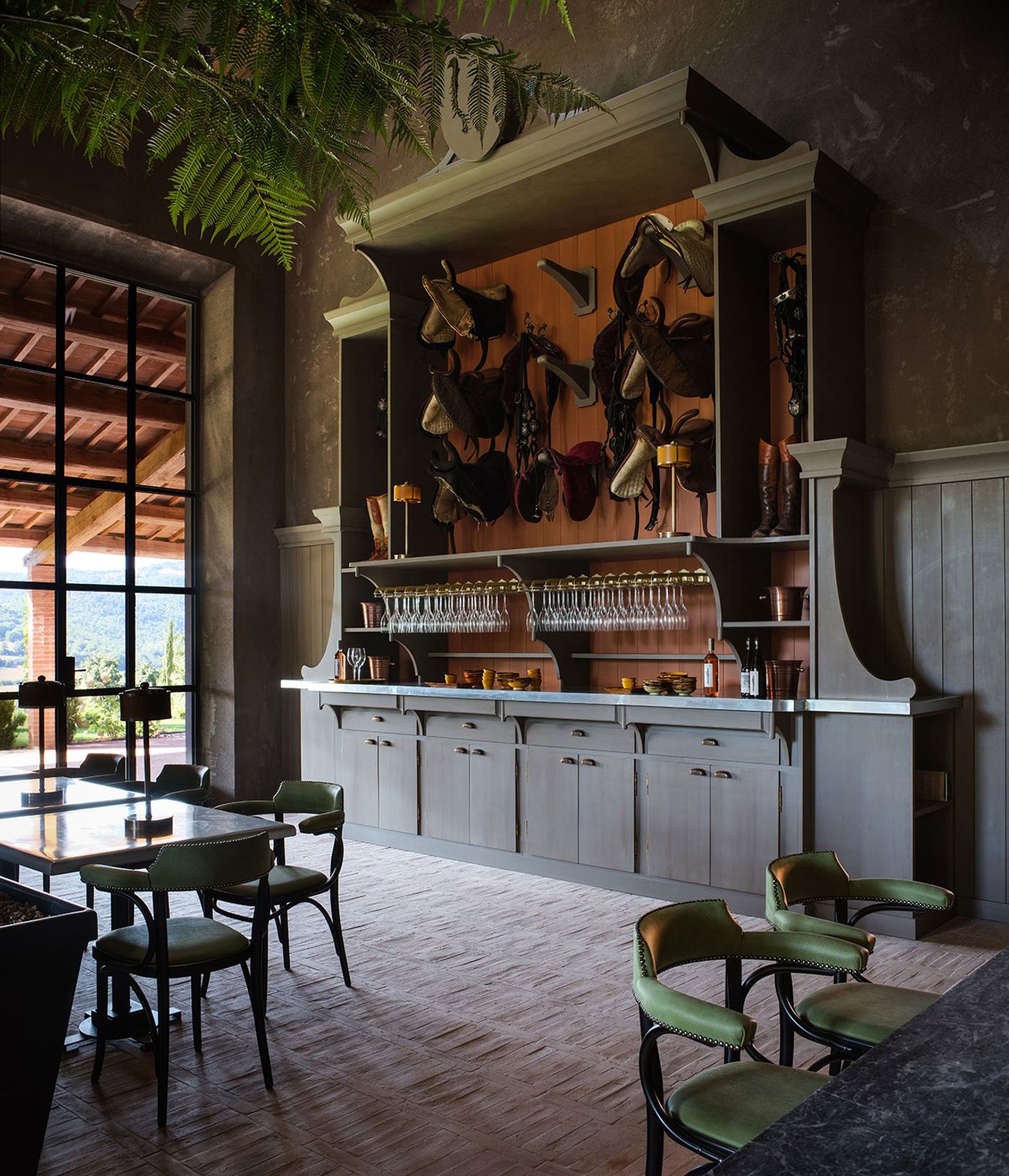 Ristorante Alle Scuderie & Bar Centrale di Reschio. Photo © Reschio estate. Ristorante Alle Scuderie & Bar Centrale di Reschio. Photo © Reschio estate.