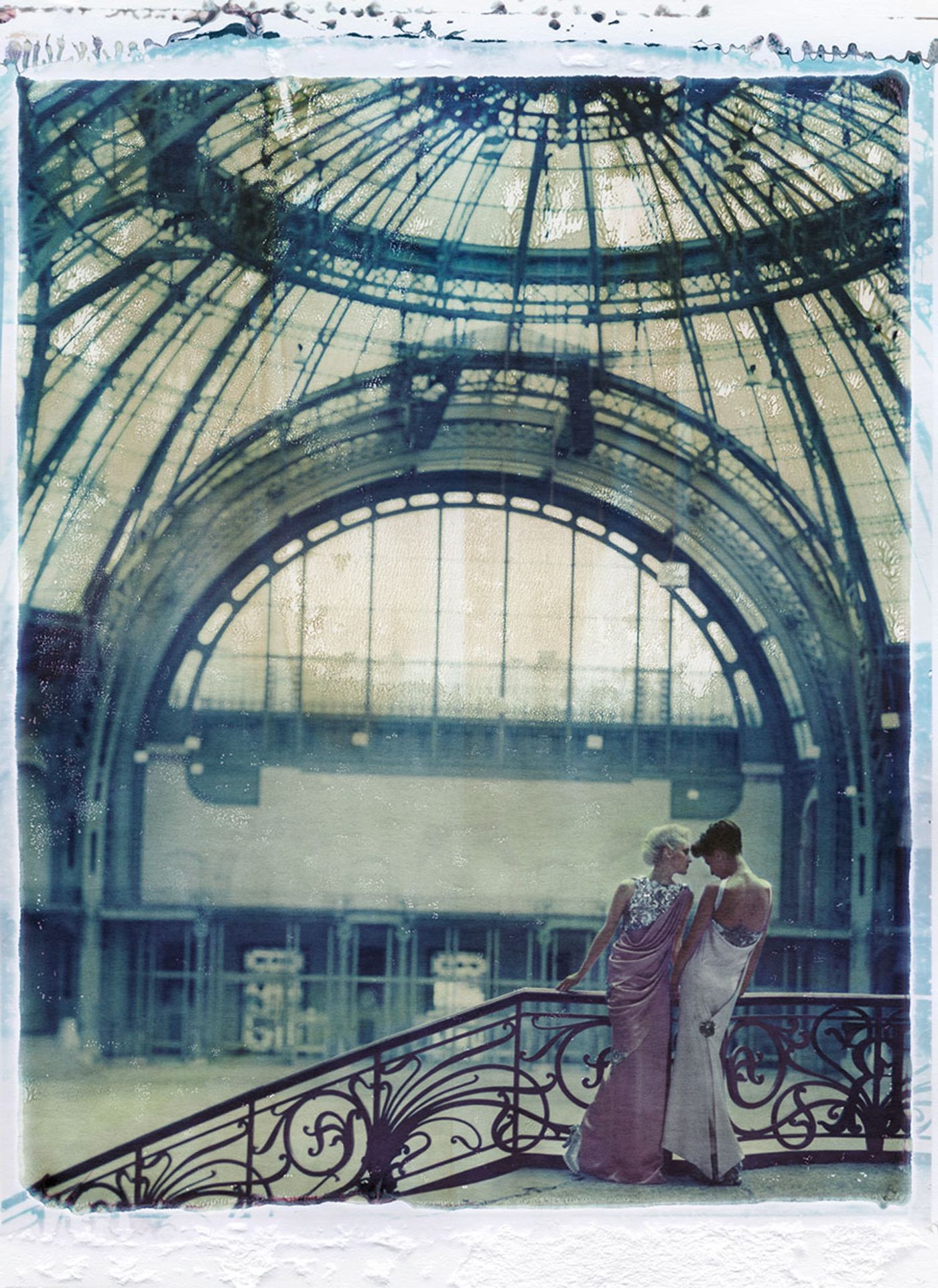 Cathleen Naundorf
"Secret times (Grand palais I)"
Chanel Haute Couture summer 2010 - n°48 &amp; 49,
Color-print from original polaroid, 2010. 