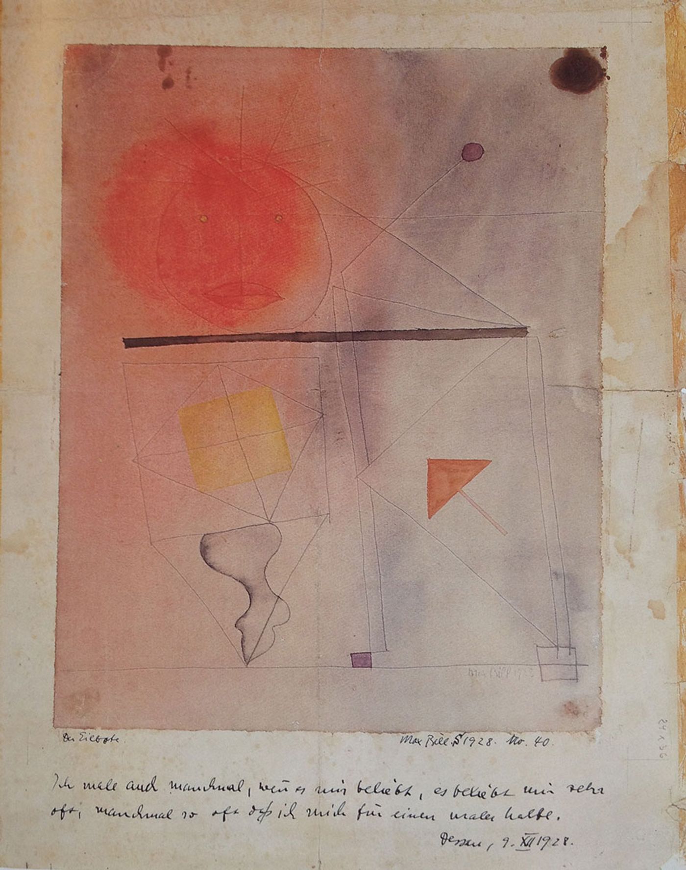 Max Bill, Der Eilbote, 1928, water colour, © Collection Christine and Volker Huber, Offenbach am Main / VG Bild-Kunst Bonn, 2015. Max Bill, Der Eilbote, 1928, water colour, © Collection Christine and Volker Huber, Offenbach am Main / VG Bild-Kunst Bonn, 2015.